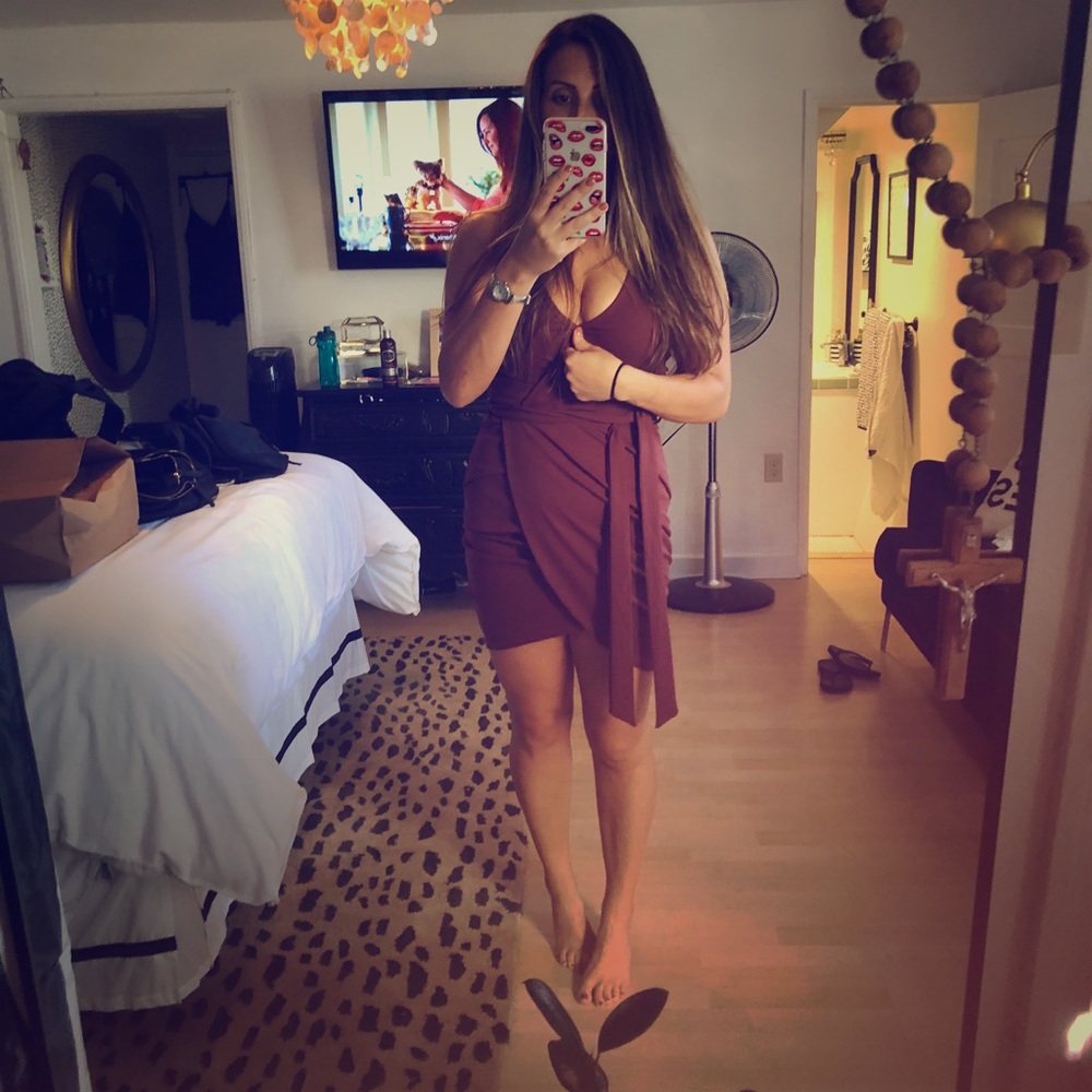 Mauve S sexy wrap dress